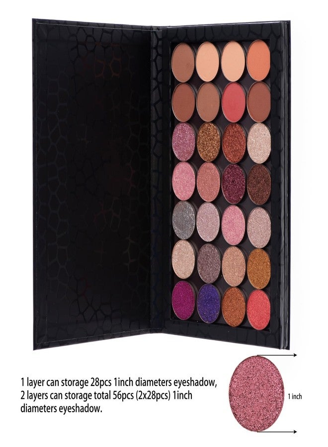 Allwon 2-Layer Book Shaped Magnetic Palette Large Empty Makeup Palette Storage Box for Eyeshadow Lipstick Blush Powder (Black) - Image 4